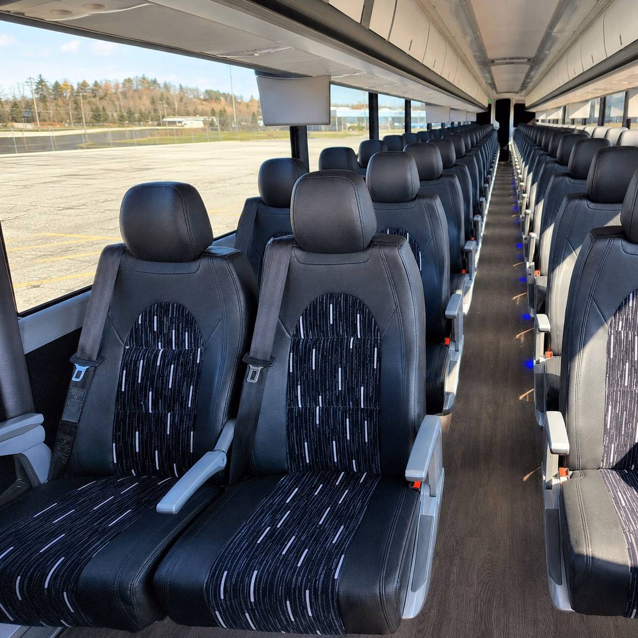 56 passenger charter bus interior